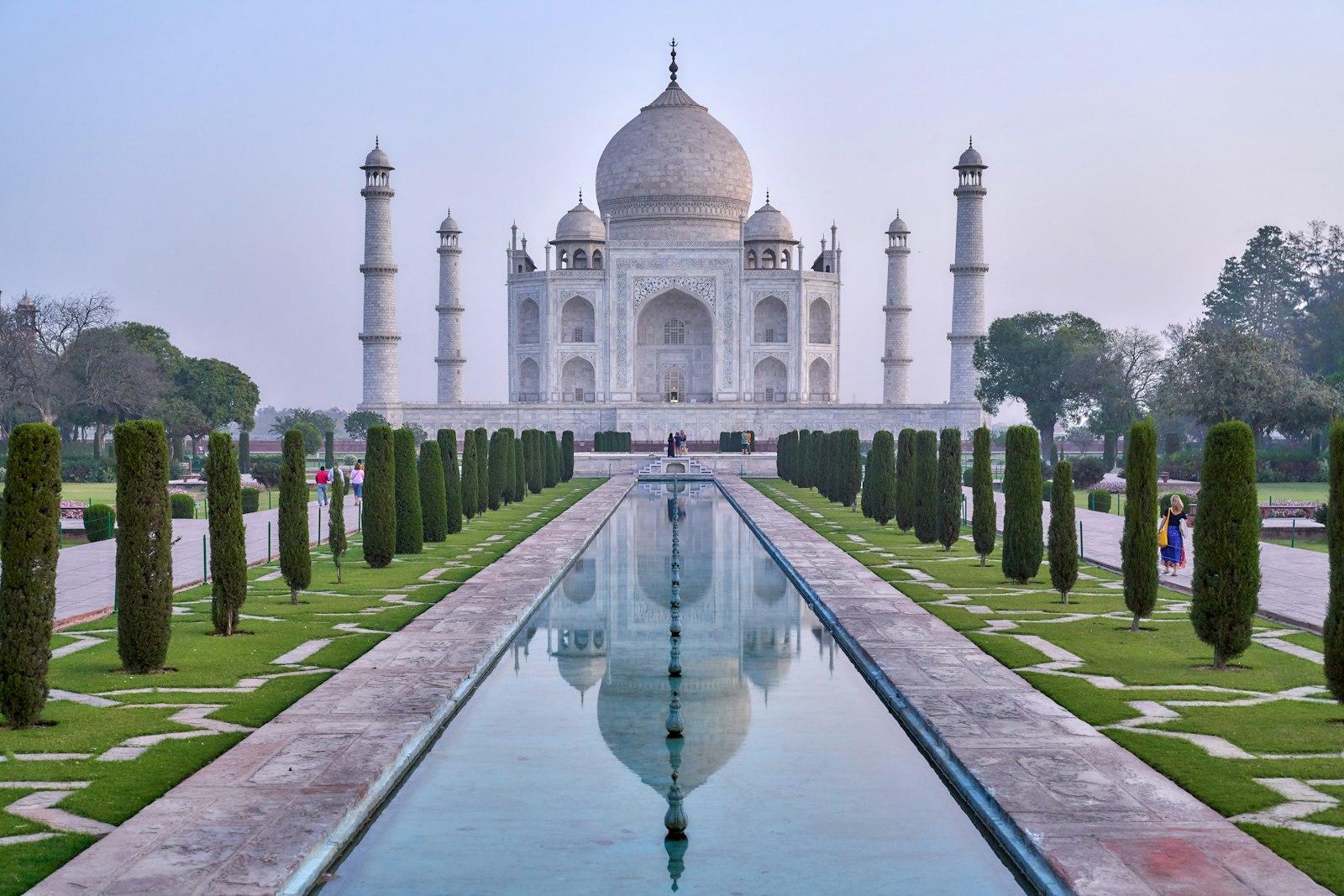 Historic Indian monument at sunrise