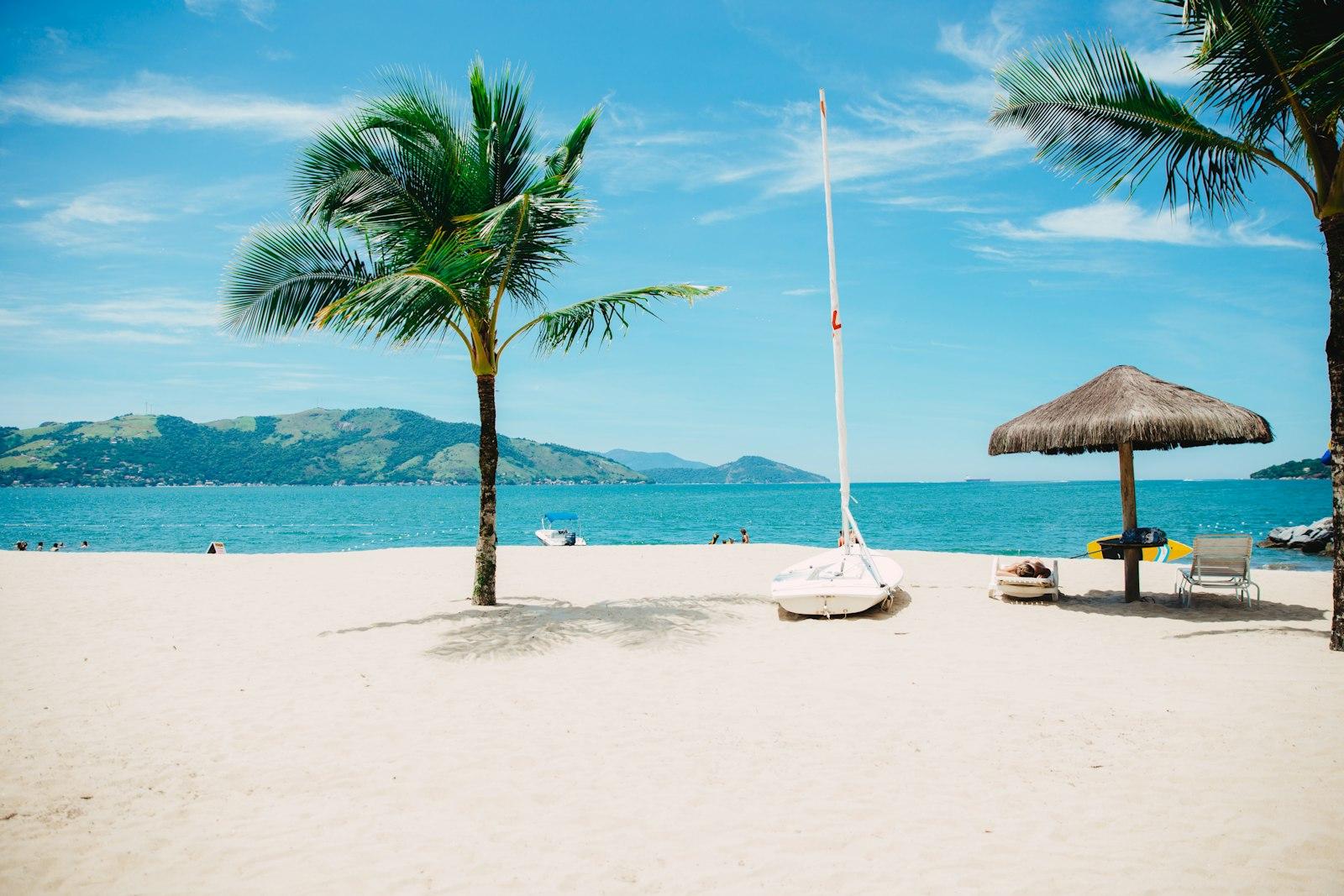 Quiet sandy beach with turquoise water